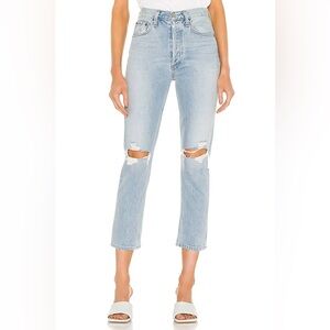 NEW AGOLDE Riley High Rise Straight Crop Jeans Size 29